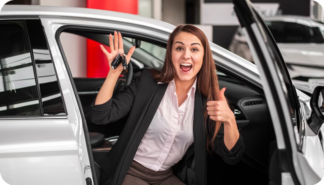 woman got an online low income car loan